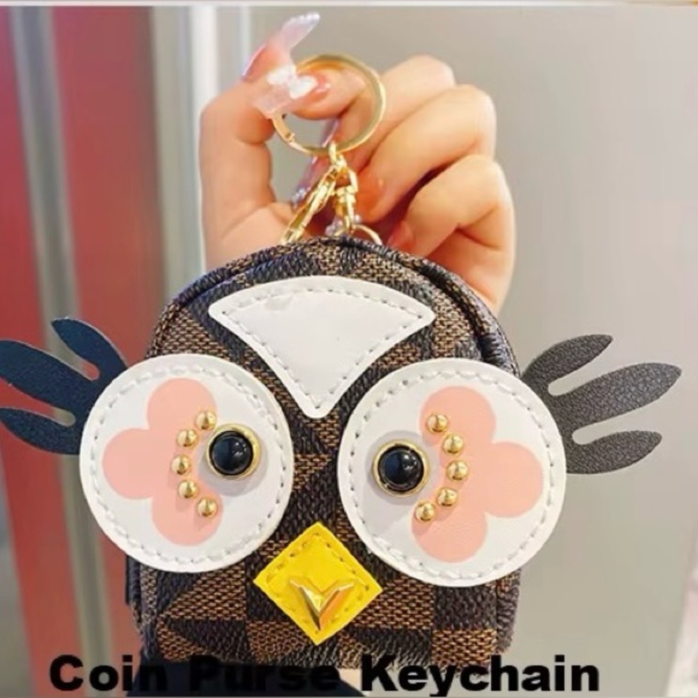Cute Owl Coin Purse Keychain | Mini Wallet Pouch | Bag Charm - Picture 2 of 2